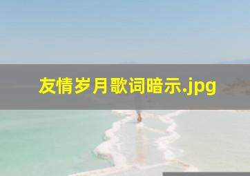 友情岁月歌词暗示