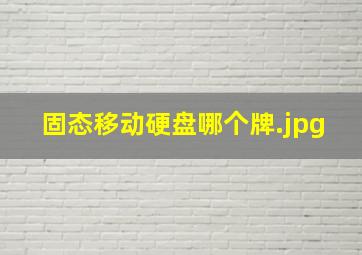 固态移动硬盘哪个牌