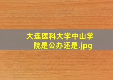 大连医科大学中山学院是公办还是