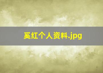 奚红个人资料