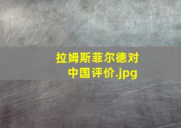 拉姆斯菲尔德对中国评价