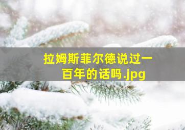 拉姆斯菲尔德说过一百年的话吗