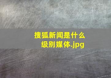 搜狐新闻是什么级别媒体