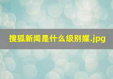 搜狐新闻是什么级别媒