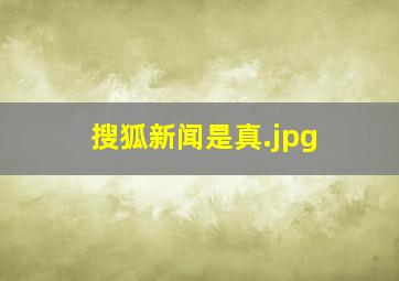 搜狐新闻是真