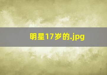 明星17岁的