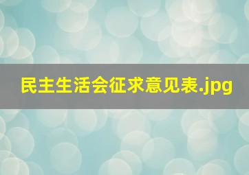 民主生活会征求意见表