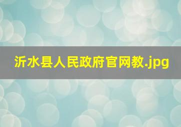 沂水县人民政府官网教