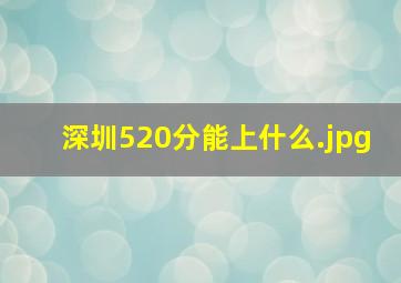 深圳520分能上什么