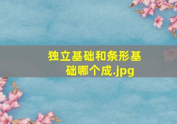 独立基础和条形基础哪个成