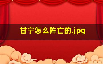甘宁怎么阵亡的