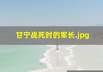 甘宁战死时的军长