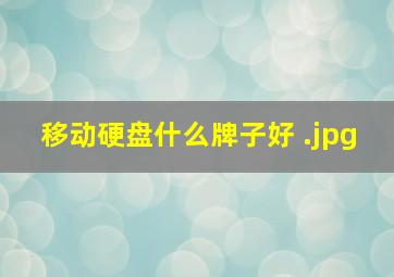 移动硬盘什么牌子好 