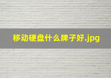 移动硬盘什么牌子好