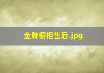 金牌橱柜售后