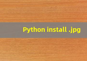 Python install 