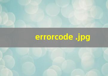 errorcode 