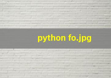 python fo